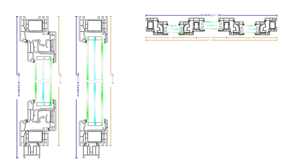 White uPVC Triple Glazed Window – 1800 × 1200 mm – 3 Section